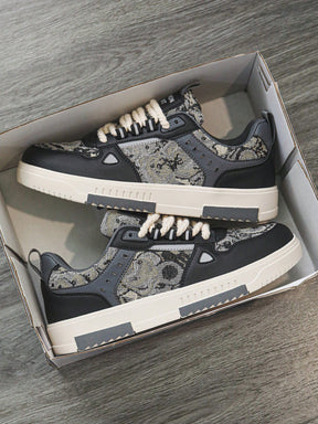 Tênis Street Estampado Casual Cano Baixo Detalhes Modernos