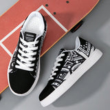 Tênis Street Estampado Tribal Preto E Branco Estilo Urbano