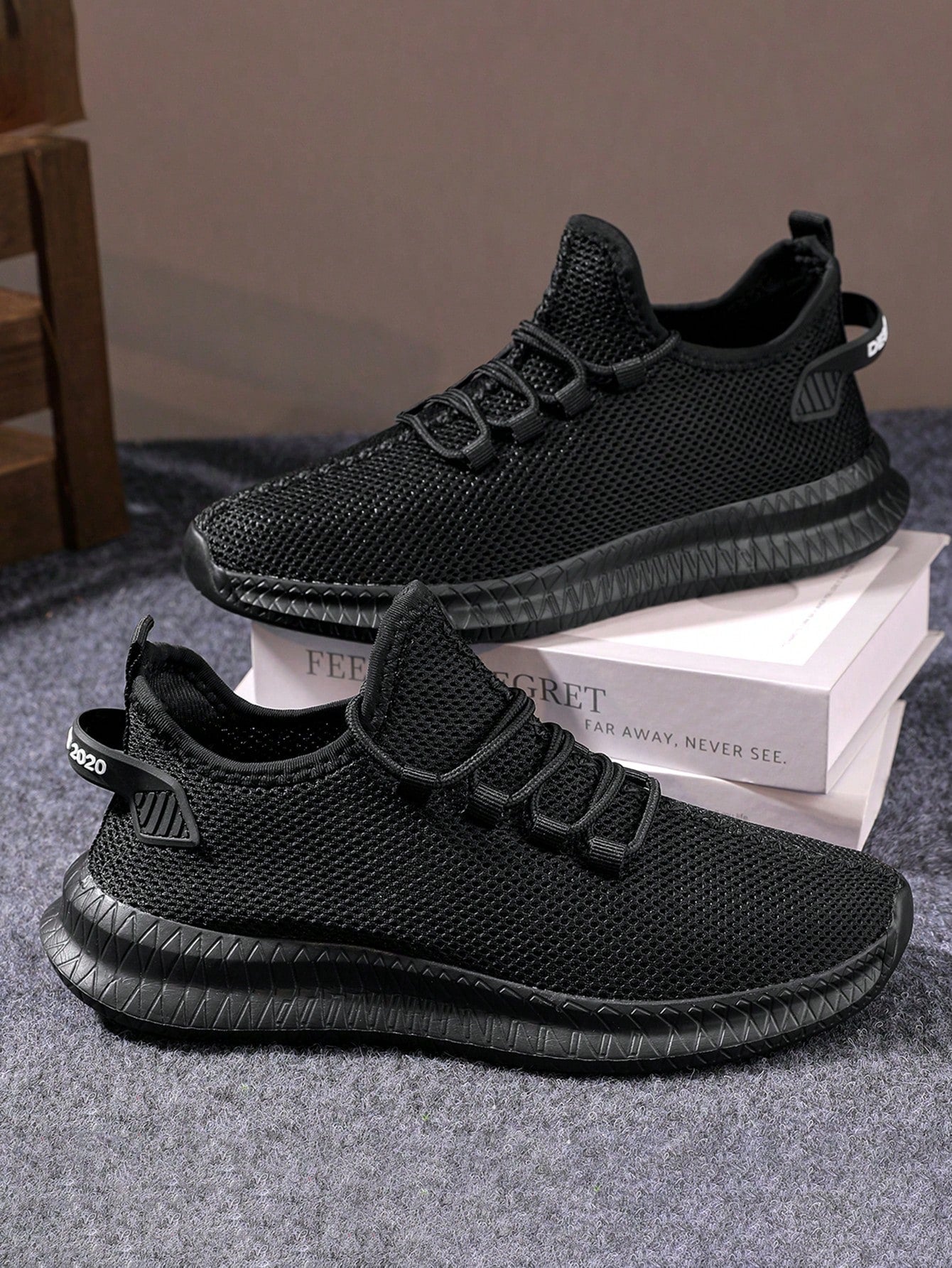 Tênis Corrida Knit Confortável Com Solado Flexível