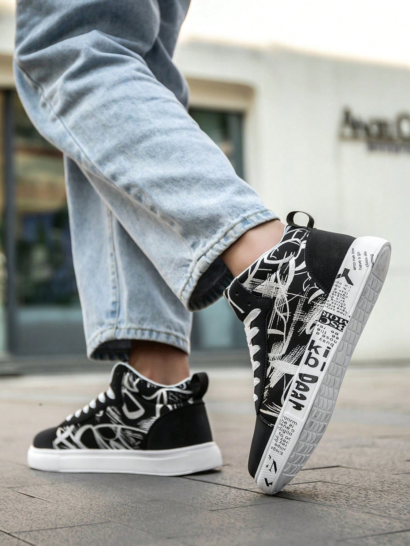 Tênis Street Grafite Estampado Estilo Descolado Urbano