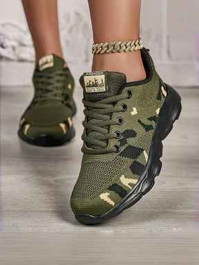 Tênis Corrida Estampado Camuflado Respirável