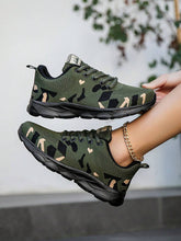 Tênis Corrida Estampado Camuflado Respirável