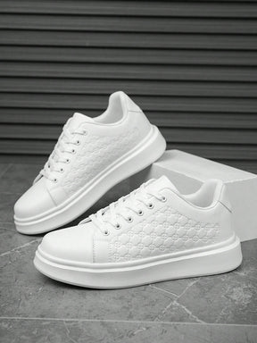 Tênis Casual Sintético Com Textura Lateral E Solado Plataforma