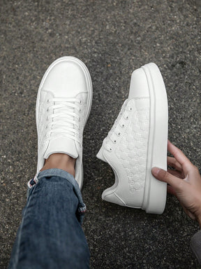 Tênis Casual Sintético Com Textura Lateral E Solado Plataforma