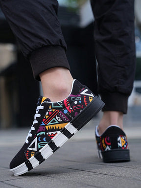 Tênis Street Estampado Geométrico Colorido Solado Casual