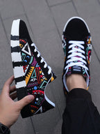 Tênis Street Estampado Geométrico Colorido Solado Casual