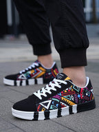 Tênis Street Estampado Geométrico Colorido Solado Casual