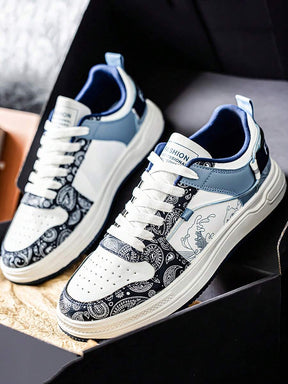 Tênis Casual Estampado Com Perfurações E Solado Resistente