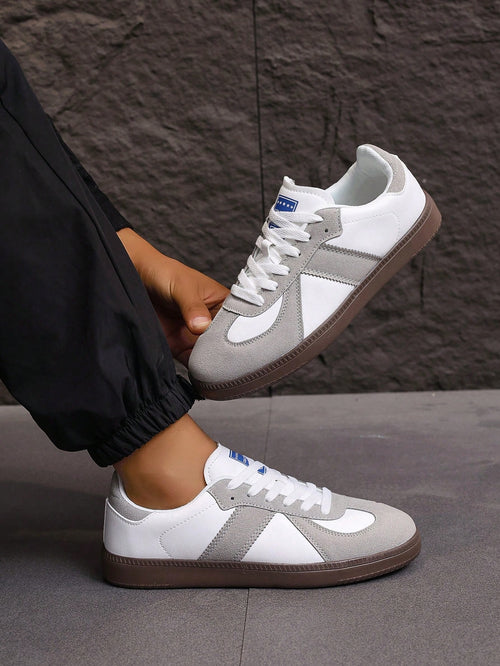 Tênis Casual Camurça Design Retrô Com Solado Resistente