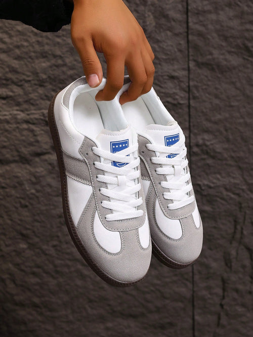 Tênis Casual Camurça Design Retrô Com Solado Resistente