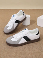 Tênis Casual Camurça Design Retrô Com Solado Resistente