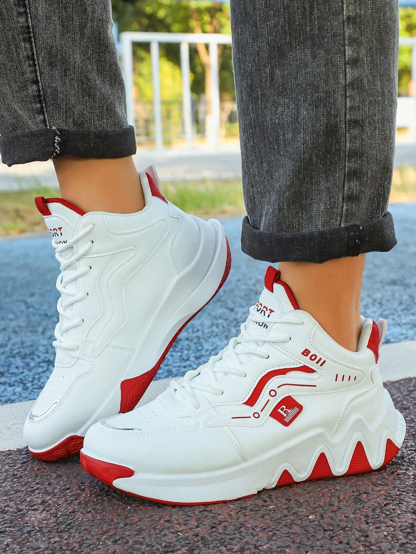 Tênis Corrida De Cano Alto Com Amortecimento Confortável