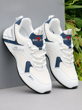 Tênis Casual Recortes Esportivos Cabedal Respirável