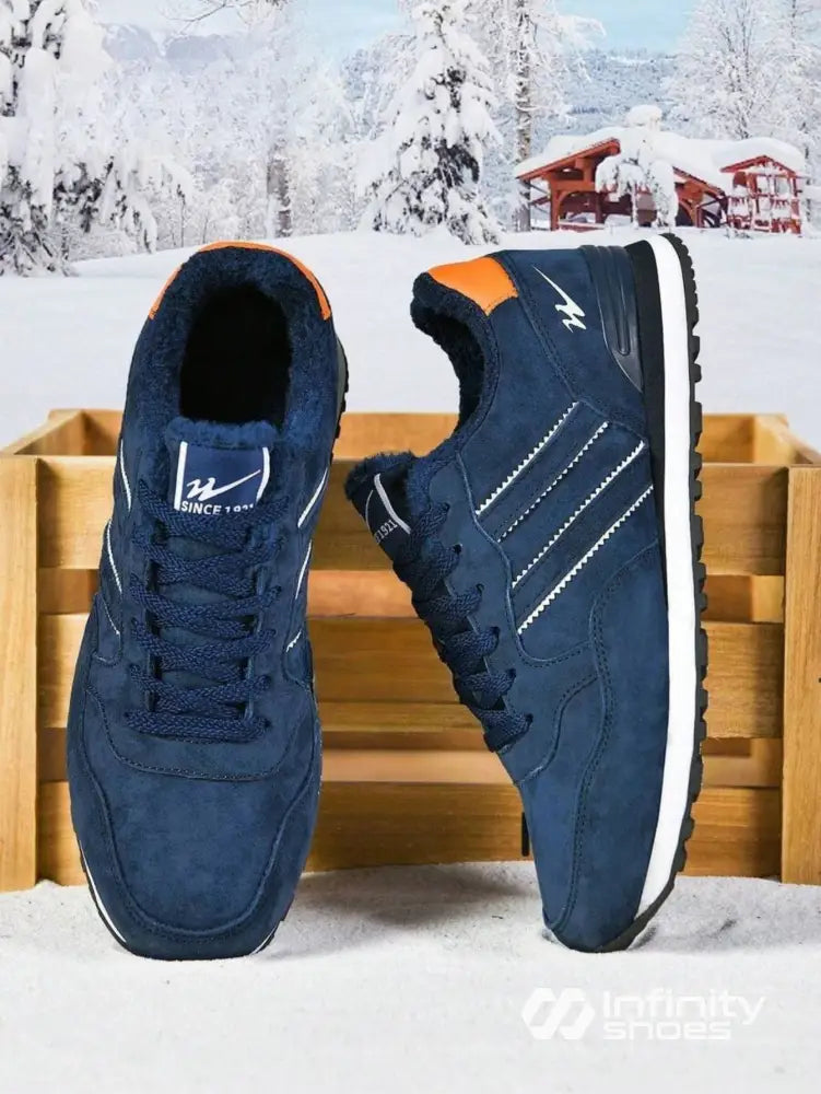 Tênis Casual Camurça Com Solado Antiderrapante Azul-marinho / 36 Tênis Casual Camurça Com Solado Antiderrapante