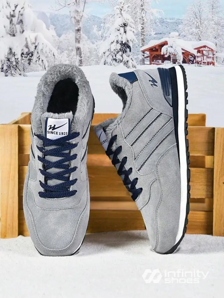 Tênis Casual Camurça Com Solado Antiderrapante Cinza Claro / 36 Tênis Casual Camurça Com Solado Antiderrapante