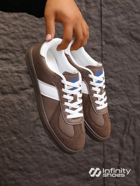 Tênis Casual Camurça Design Retrô Com Solado Resistente Marrom / 36 Tênis Casual Camurça Design Retrô Com Solado