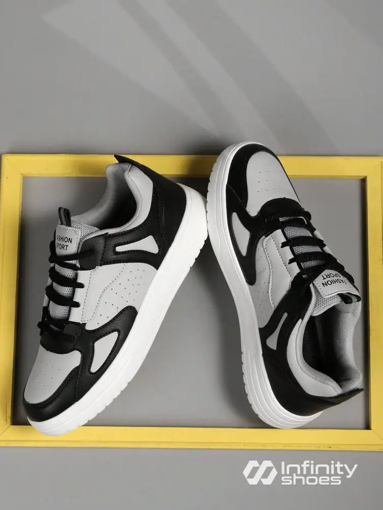 Tênis Casual Cano Baixo Recortes Modernos Solado Resistente Branco / 36 Tênis Casual Cano Baixo Recortes Modernos