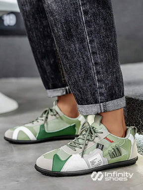 Tênis Casual Com Cabedal Multimaterial E Solado Resistente Tênis Casual Com Cabedal Multimaterial E Solado Resistente