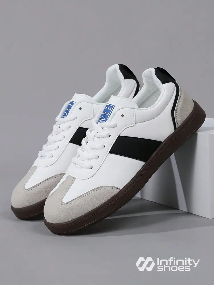 Tênis Casual Com Detalhes Em Camurça E Solado Emborrachado Tênis Casual Com Detalhes Em Camurça E Solado Emborrachado