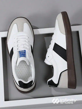 Tênis Casual Com Detalhes Em Camurça E Solado Emborrachado Tênis Casual Com Detalhes Em Camurça E Solado Emborrachado