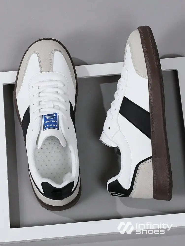 Tênis Casual Com Detalhes Em Camurça E Solado Emborrachado Tênis Casual Com Detalhes Em Camurça E Solado Emborrachado