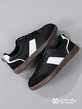 Tênis Casual Com Detalhes Em Camurça E Solado Emborrachado Tênis Casual Com Detalhes Em Camurça E Solado Emborrachado