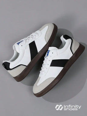 Tênis Casual Com Detalhes Em Camurça E Solado Emborrachado Tênis Casual Com Detalhes Em Camurça E Solado Emborrachado