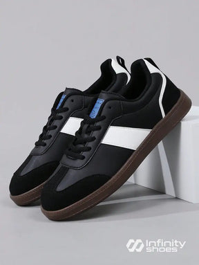 Tênis Casual Com Detalhes Em Camurça E Solado Emborrachado Tênis Casual Com Detalhes Em Camurça E Solado Emborrachado