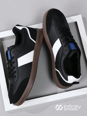 Tênis Casual Com Detalhes Em Camurça E Solado Emborrachado Tênis Casual Com Detalhes Em Camurça E Solado Emborrachado