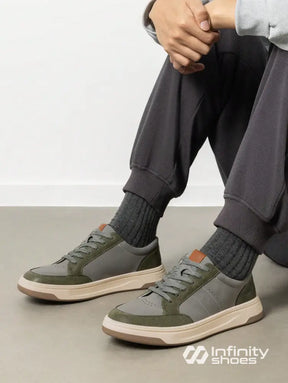 Tênis Casual Com Detalhes Em Camurça E Solado Resistente Verde / 36 Tênis Casual Com Detalhes Em Camurça E Solado