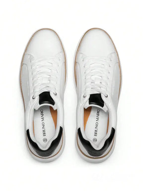 Tênis Casual Couro Com Solado Alto Confortável Tênis Casual Couro Com Solado Alto Confortável