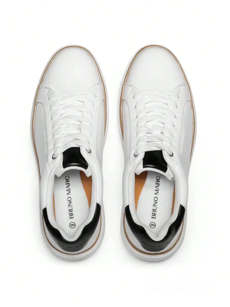 Tênis Casual Couro Com Solado Alto Confortável Tênis Casual Couro Com Solado Alto Confortável