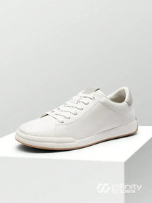 Tênis Casual Couro Design Minimalista Solado Resistente Branco / 36 Tênis Casual Couro Design Minimalista Solado