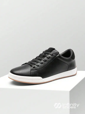 Tênis Casual Couro Design Minimalista Solado Resistente Preto / 36 Tênis Casual Couro Design Minimalista Solado