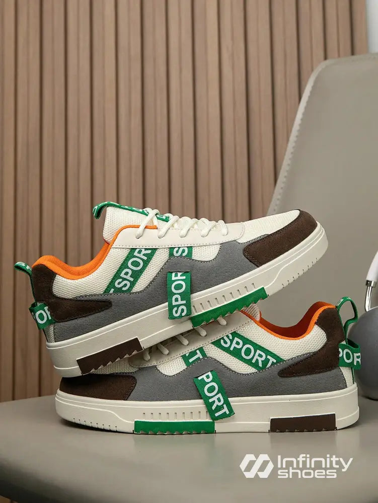 Tênis Casual Recortes Modernos Estampado Solado Robusto Tênis Casual Recortes Modernos Estampado Solado Robusto