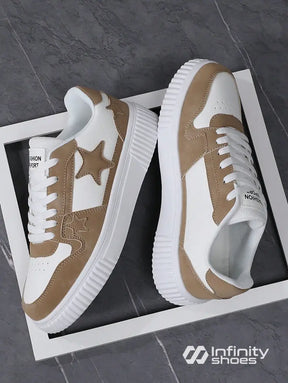 Tênis Casual Sintético Com Aplicações E Solado Grosso Tênis Casual Sintético Com Aplicações E Solado Grosso