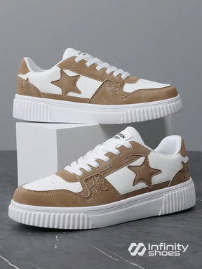 Tênis Casual Sintético Com Aplicações E Solado Grosso Tênis Casual Sintético Com Aplicações E Solado Grosso