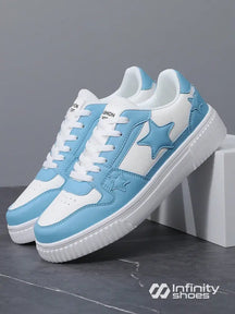 Tênis Casual Sintético Com Aplicações E Solado Grosso Azul / 36 Tênis Casual Sintético Com Aplicações E Solado Grosso