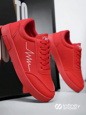 Tênis Casual Sintético Com Detalhe Bordado E Solado Resistente Vermelho / 36 Tênis Casual Sintético Com Detalhe Bordado