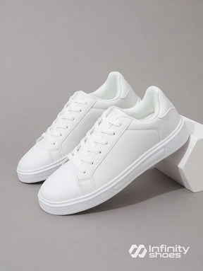 Tênis Casual Sintético Design Minimalista Com Solado Leve Branco / 36 Tênis Casual Sintético Design Minimalista Com