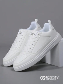 Tênis Casual Sintético Design Minimalista Com Solado Resistente Branco / 36 Tênis Casual Sintético Design Minimalista