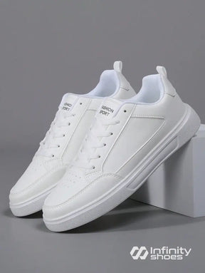 Tênis Casual Sintético Design Minimalista Com Solado Resistente Branco / 36 Tênis Casual Sintético Design Minimalista