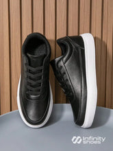 Tênis Casual Sintético Texturizado Com Solado Reto Preto / 36 Tênis Casual Sintético Texturizado Com Solado Reto