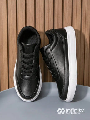 Tênis Casual Sintético Texturizado Com Solado Reto Preto / 36 Tênis Casual Sintético Texturizado Com Solado Reto