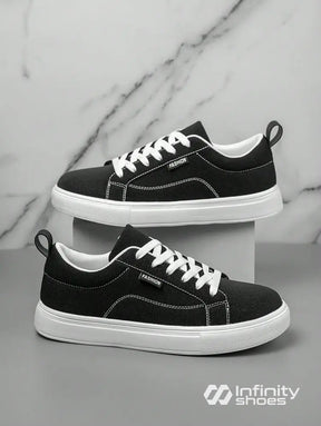 Tênis Casual Tecido Com Costura Contrastante E Solado Grosso Tênis Casual Tecido Com Costura Contrastante E Solado