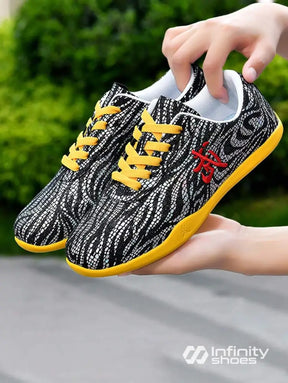 Tênis Casual Tecido Estampado Com Solado Leve Flexível Preto / 36 Tênis Casual Tecido Estampado Com Solado Leve Flexível