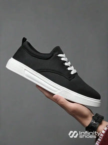 Tênis Casual Tecido Respirável Com Solado Baixo Resistente Preto / 36 Tênis Casual Tecido Respirável Com Solado Baixo