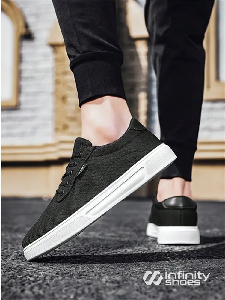 Tênis Casual Tecido Texturizado Com Solado Emborrachado Tênis Casual Tecido Texturizado Com Solado Emborrachado