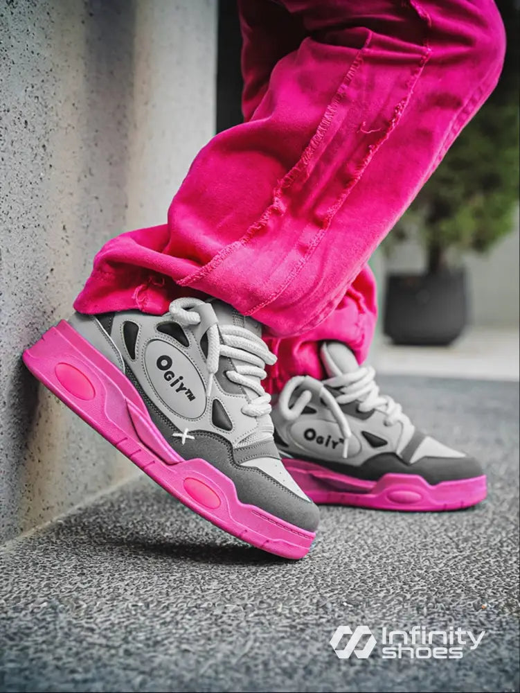 Tênis Chunky Design Anos 90 Solado Robusto Rosa / 36 Tênis Chunky Design Anos 90 Solado Robusto