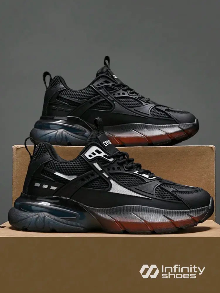 Tênis Corrida Com Amortecimento E Design Moderno Preto / 36 Tênis Corrida Com Amortecimento E Design Moderno